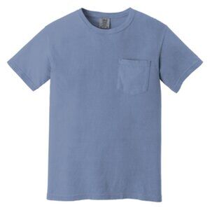 Comfort Colors Heavyweight Ring Spun Pocket Tee in Washed Denim color